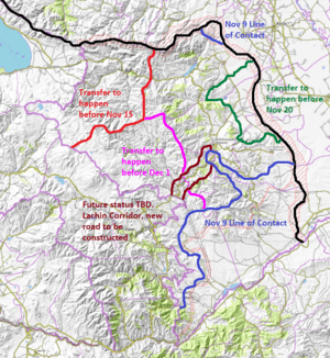 Archivo:Staged map of border changes in Karabakh as per 2020 Armenia- Azerbaijan Agreement