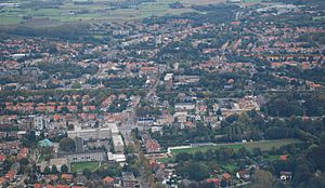 Village centre of Mortsel, Belgium (aerial view).jpg