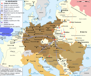 Archivo:WW2 Holocaust Europe map-es