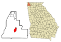 Walker County Georgia Incorporated and Unincorporated areas La Fayette Highlighted