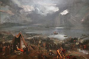 'Battle of Clontarf', oil on canvas painting by Hugh Frazer, 1826.jpg