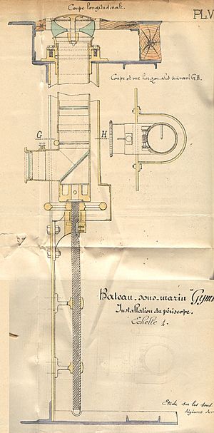 Archivo:1889 Arthur Krebs & Jean Rey periscope for the french Gymnote submarine
