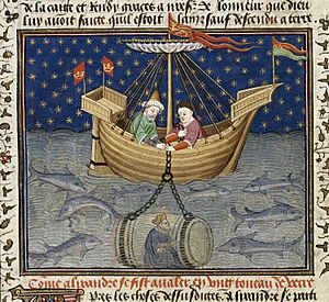 Archivo:Alexander in a submarine - British Library Royal MS 15 E vi f20v (detail)