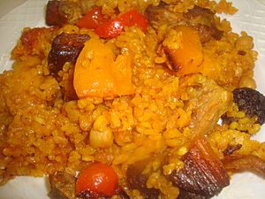 Archivo:Arroz al horno con calabaza dulce, arroz cocido en cazuela típico valenciano