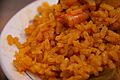 Arroz pasado-Paella (cerca)