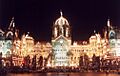Chhatrapati Shivaji Maharaj Terminus at night, Mumbai, Maharashtra, India (2003)