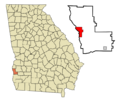 Clay County Georgia Incorporated and Unincorporated areas Fort Gaines Highlighted