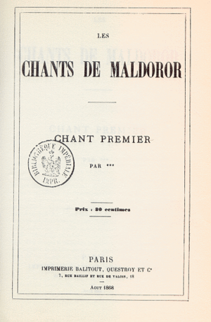Archivo:Editions Chants de Maldoror