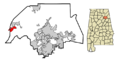 Etowah County Alabama Incorporated and Unincorporated areas Altoona Highlighted