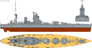 Archivo:HMS Nelson (1931) profile drawing