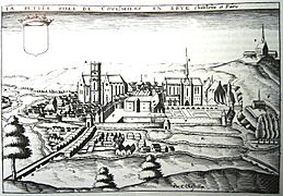 La ville de Coulommiers gravure de Chastillon de 1600