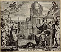 Archivo:Le cardinal de Richelieu recevant les hommages de Robert de Sorbon