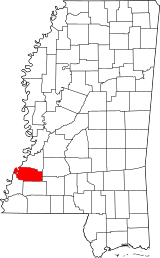Map of Mississippi highlighting Jefferson County.svg