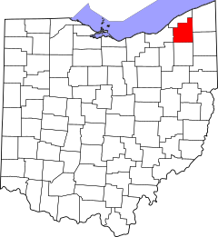 Map of Ohio highlighting Geauga County.svg