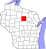 Map of Wisconsin highlighting Lincoln County.svg