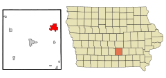 Marion County Iowa Incorporated and Unincorporated areas Pella Highlighted.svg