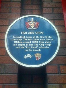 Archivo:Oldham - first chip shop in UK