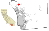 San Diego County California Incorporated and Unincorporated areas Fallbrook Highlighted.svg