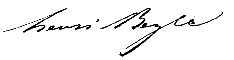 Signature de Henri Beyle (Stendhal)