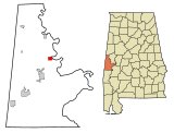 Sumter County Alabama Incorporated and Unincorporated areas Epes Highlighted.svg