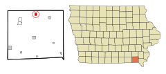 Van Buren County Iowa Incorporated and Unincorporated areas Birmingham Highlighted.svg