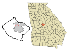 Bibb County Georgia Incorporated and Unincorporated areas Payne Highlighted.svg