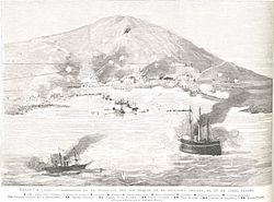 Archivo:Bombardeo de pisagua 18 abril 1879