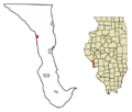 Calhoun County Illinois Incorporated and Unincorporated areas Hamburg Highlighted