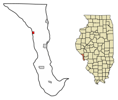 Calhoun County Illinois Incorporated and Unincorporated areas Hamburg Highlighted.svg