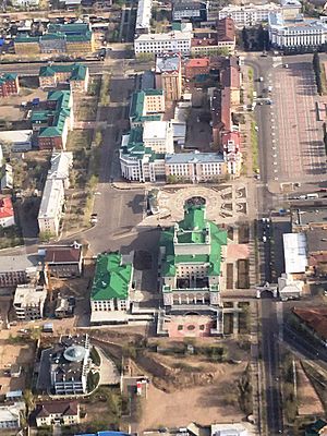 Archivo:Center of the Soviet district of Ulan-Ude from a bird's eye view