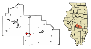 Christian County Illinois Incorporated and Unincorporated areas Pana Highlighted.svg