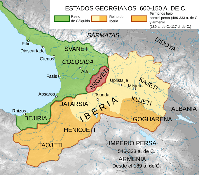 Archivo: Georgian States Colchis and Iberia (600-150BC)-es
