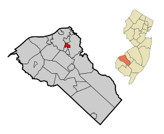 Gloucester County New Jersey Incorporated and Unincorporated areas Woodbury Heights Highlighted.svg