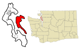 Island County Washington Incorporated and Unincorporated areas Camano Highlighted.svg