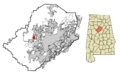 Jefferson County Alabama Incorporated and Unincorporated areas Maytown Highlighted
