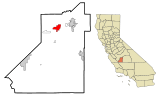 Kings County California Incorporated and Unincorporated areas Lemoore Highlighted.svg