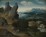 Landschap met de vlucht naar Egypte, Joachim Patinir, (1516-1517), Koninklijk Museum voor Schone Kunsten Antwerpen, 64.jpg