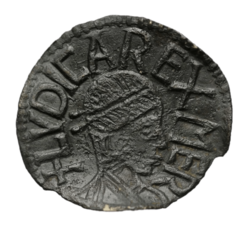 Ludeca, King of Mercia, silver penny (London mint); struck 825–827 AD (obverse).png