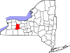 Mapa de Nueva York con la ubicación del condado de Livingston