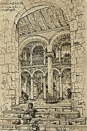 Archivo:1872, An architect's note-book in Spain, principally illustrating the domestic architecture of that country, plate 07, Valladolid, La Casa de el Infantado (cropped)