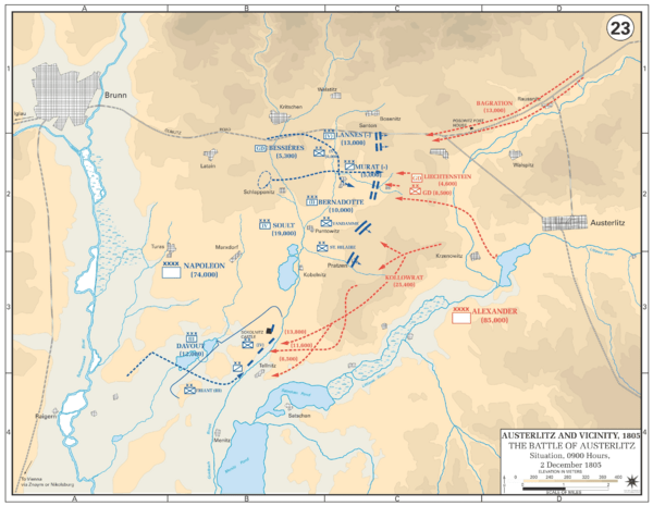 Archivo:Battle of Austerlitz - Situation at 0900, 2 December 1805