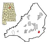 Blount County Alabama Incorporated and Unincorporated areas Highland Lake Highlighted.svg
