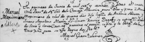 Archivo:Copia de acta bautismal. Ciudad de Buenos Aires. Parroquia Inmaculada Concepción.Bautismos 1737-1770. Foja 122
