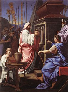 Archivo:Eustache Le Sueur - Caligula Depositing the Ashes of his Mother and Brother in the Tomb of his Ancestors - WGA12607