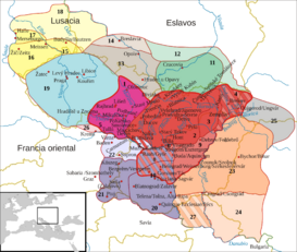 Mapa histórico de Gran Moravia