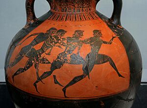 Archivo:Greek vase with runners at the panathenaic games 530 bC