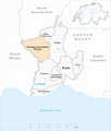 Karte Bezirk Ouest lausannois Gemeindeveraenderungen 2014