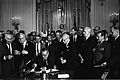Lyndon Johnson signing Civil Rights Act, July 2, 1964