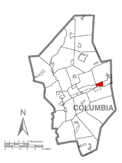 Map of Briar Creek, Columbia County, Pennsylvania Highlighted.png
