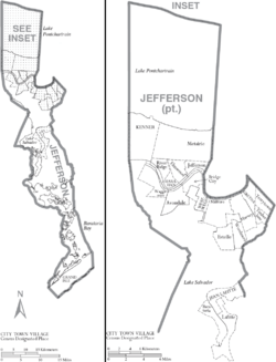 Archivo:Map of Jefferson Parish Louisiana With Municipal Labels